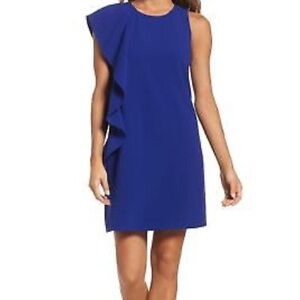 LIZ Claiborne Asymmetrical Ruffle Shift Dress SIZE 8